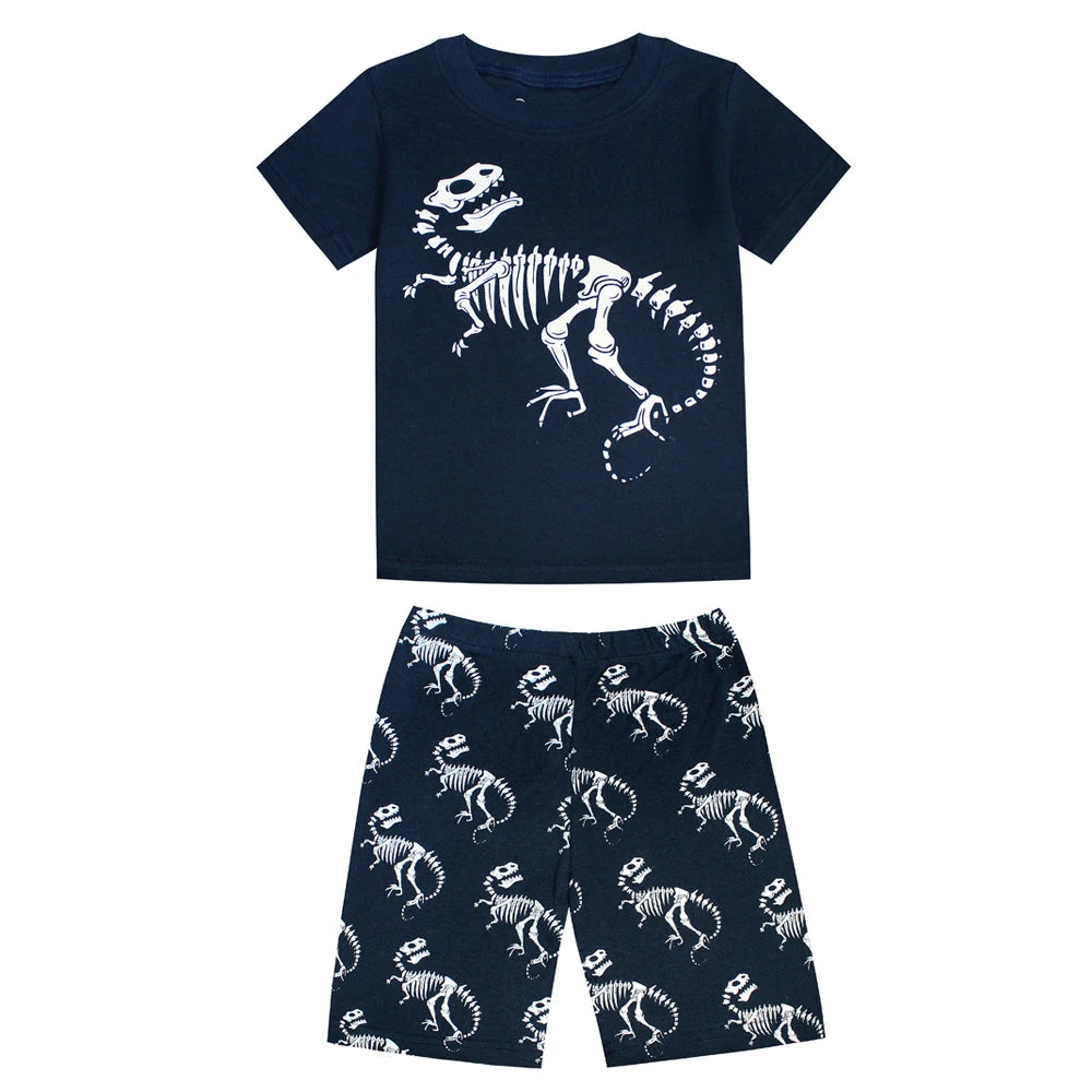 Fashion Boys Pajamas 2024 New Summer Short Sleeve Children's Clothing Sleepwear Cotton Pyjamas Sets For Kids 2 3 4 5 6 7 8 Years