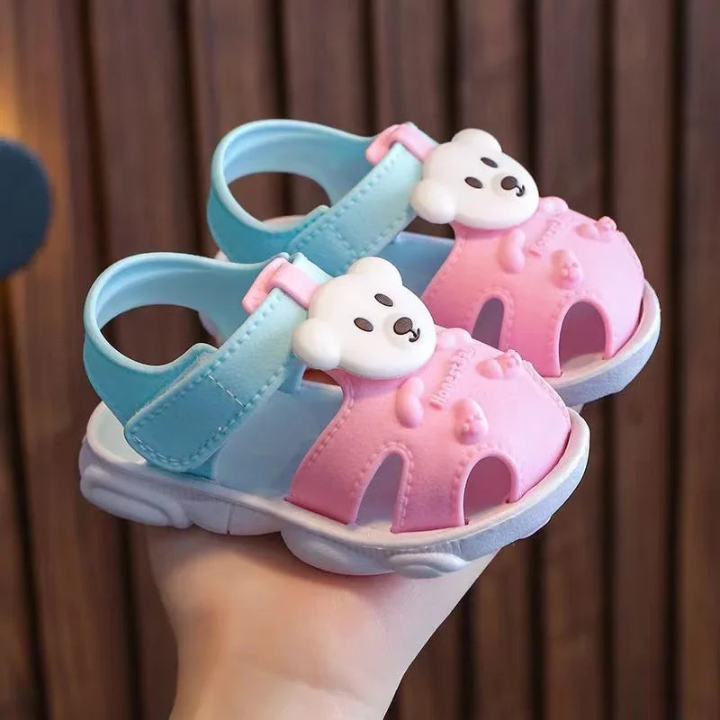 1-3 Years Baby Sandals Summer Little Kids Beach Shoes For Baby Quick Dry Toddler Boys Girls Cute Sandals Brown, Pink, Red, Blue