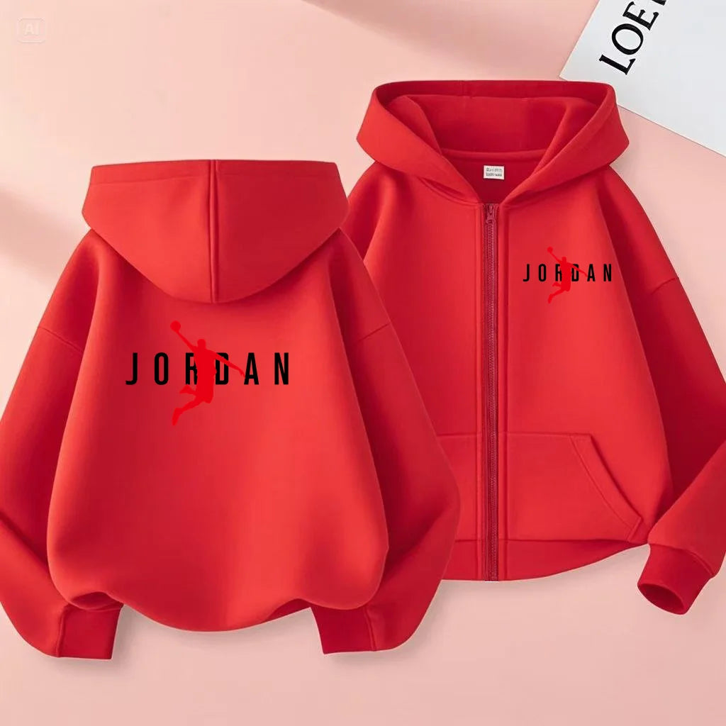 Children's Sportswear, Loose Sports Jackets, Boys and Girls Aged 3 to 12, Zipper Sportswear and Hoodies for Teenagers