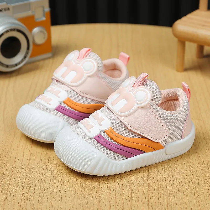 Baby Kids Walking Shoes Toes Capped Soft Sole Kids Toddler Shoes Non-slip 2025 New Fashion Boys Girls Sports Shoes Comfortable