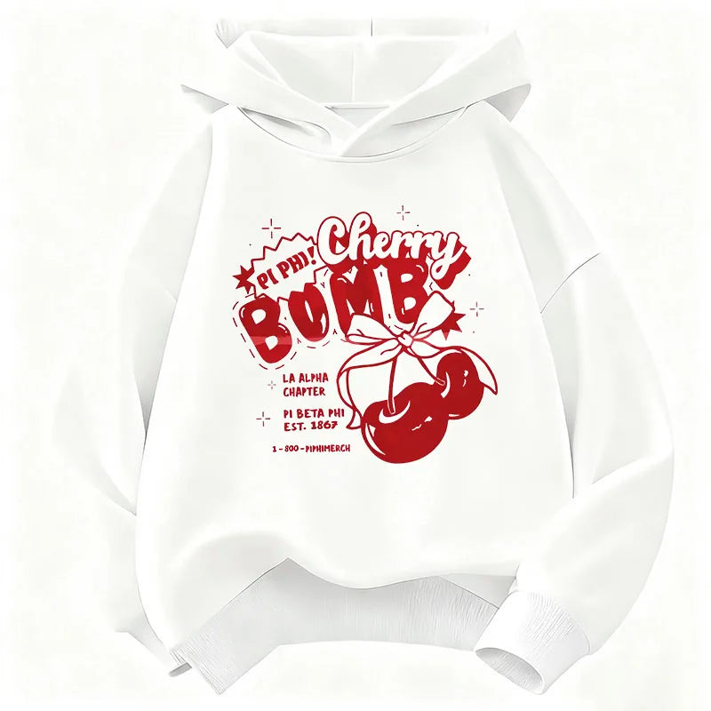 Y2k Girls Hoodie Cherry Design Children's Sweatshirt Cute Hoody for Boys Girls Autumn Winter Casual Hoodies Kids