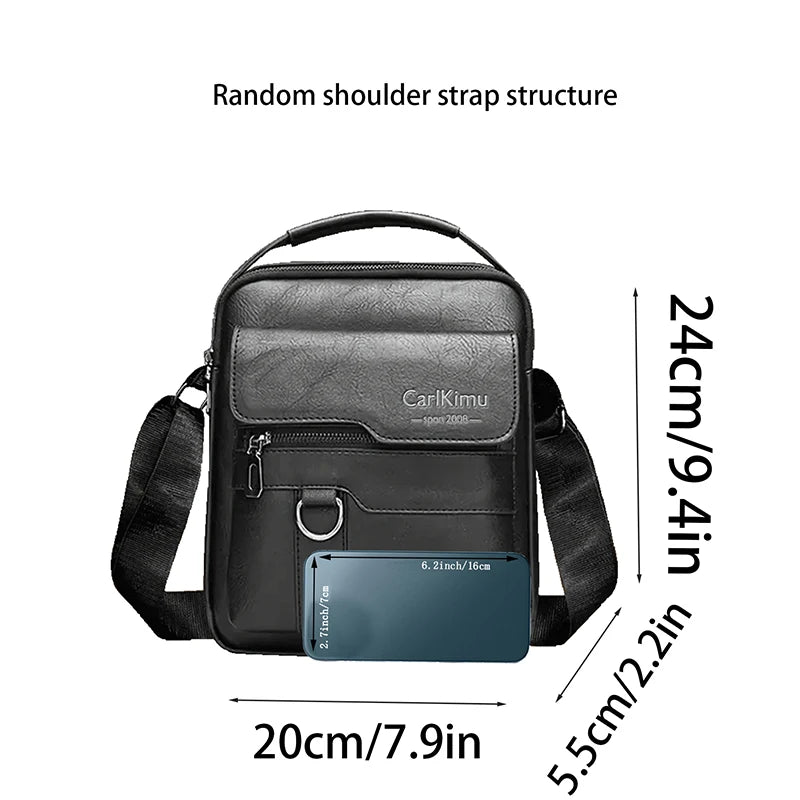 Men's Bags Can Be Carried On One Shoulder With a Slanted Strap. Made of PU Material, They Are Suitable for Business Outings.