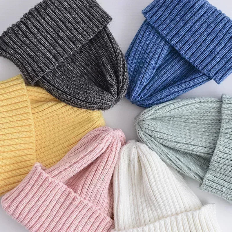 Korean Kids Hats for Girls Boys Crochet Bonnet Toddler Girl Cap Children Baby Photography Props Children Accessories Stuff