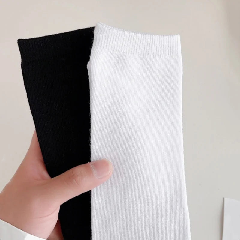 Children's Socks For Girls White Knee High Long Socks For Boys Black Football Socks 1-15Years Student Kids Stockings Spring New