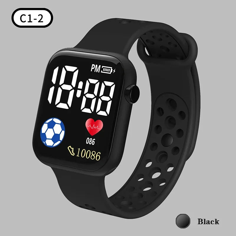 YIKAZE Cartoon LED Digital Kids Watch Fashion Sports Electronic Watch for 3-5 years old Boys and Girls Silicone Gift Watch