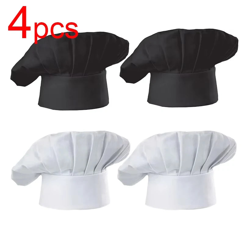 Men Master Cook Caps White Chef Hat Waiter Waitress Kitchen Work Hat Hotel Restaurant Canteen Bakery Kitchen Cap Barber Homework