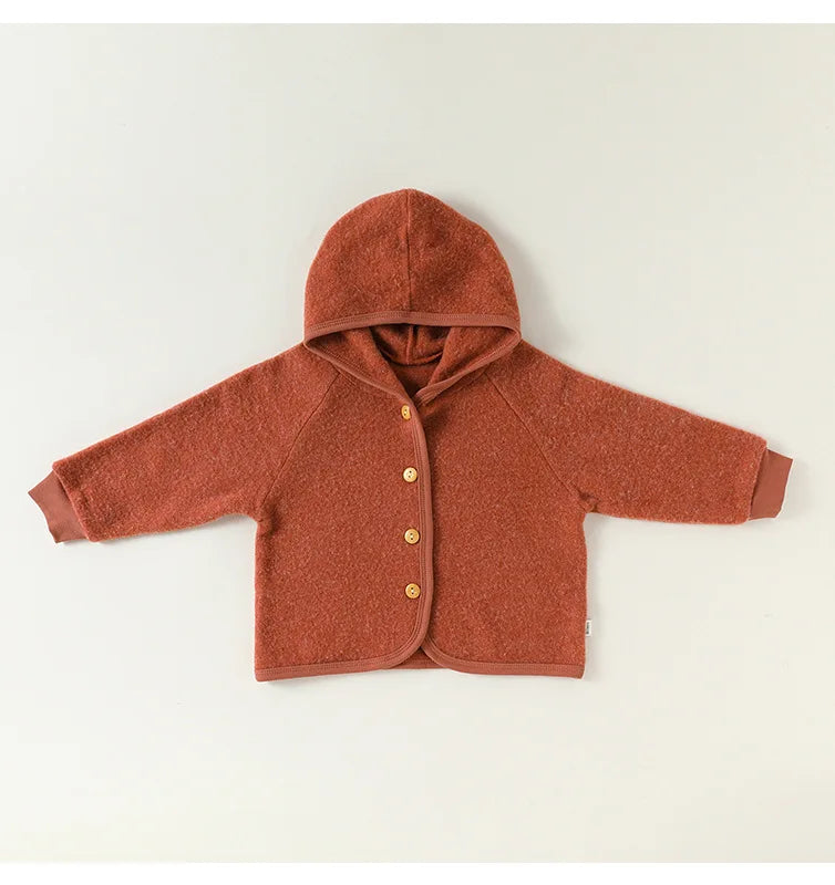 2026 New Childrens Jacket Autumn and Winter Little Kids Warm Fashionable Cute Infant Hooded Outing Cardigan