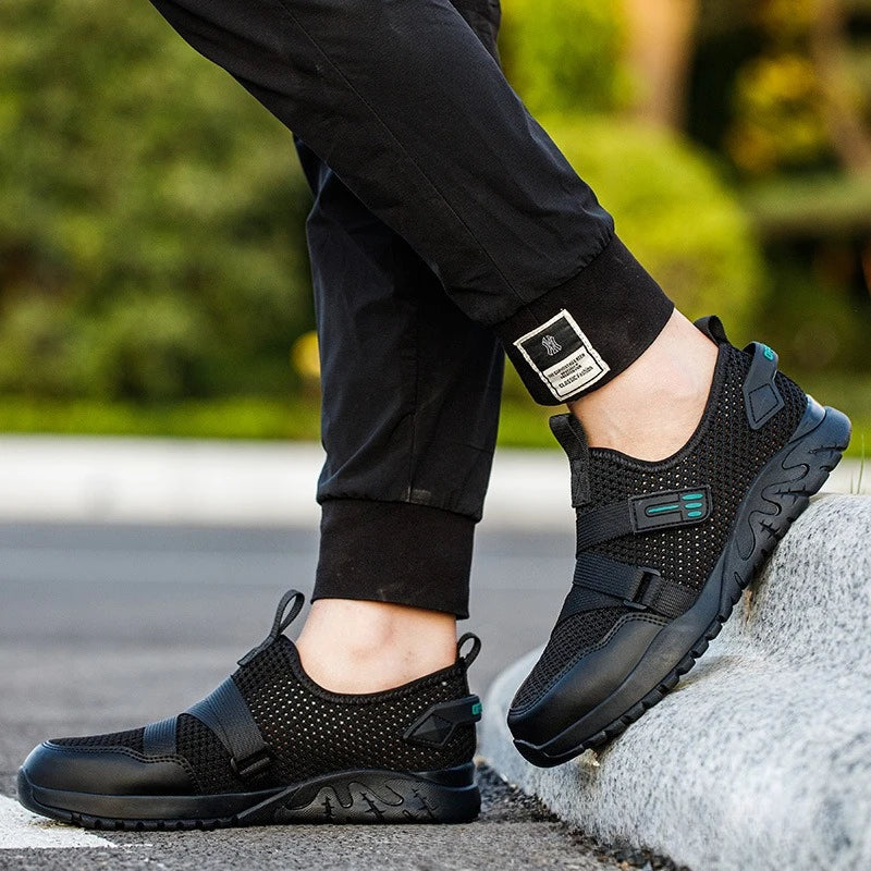 Men's Safety Shoes Anti Smash Anti Puncture Mens Work Shoe Breathable Labor Protection Shoes Wear Resistant Summer Men Shoes
