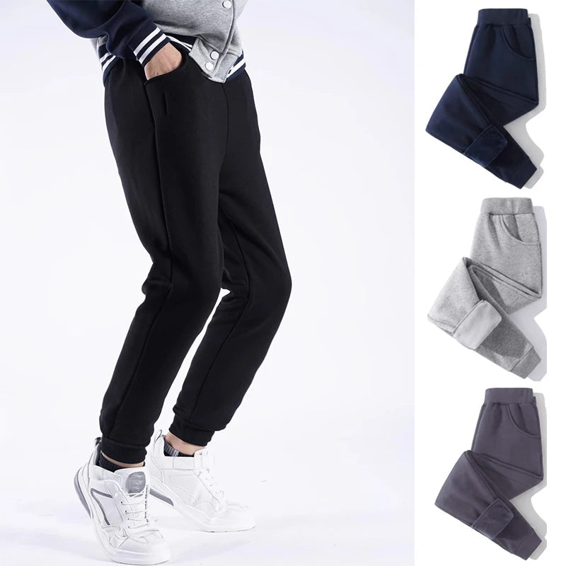 1pcs Autumn Winter Kids Thermal Pant Girls Boys Sports Pants Teenagers Fleece-Lined Casual Trousers Childrens Fleece Pantsskirts
