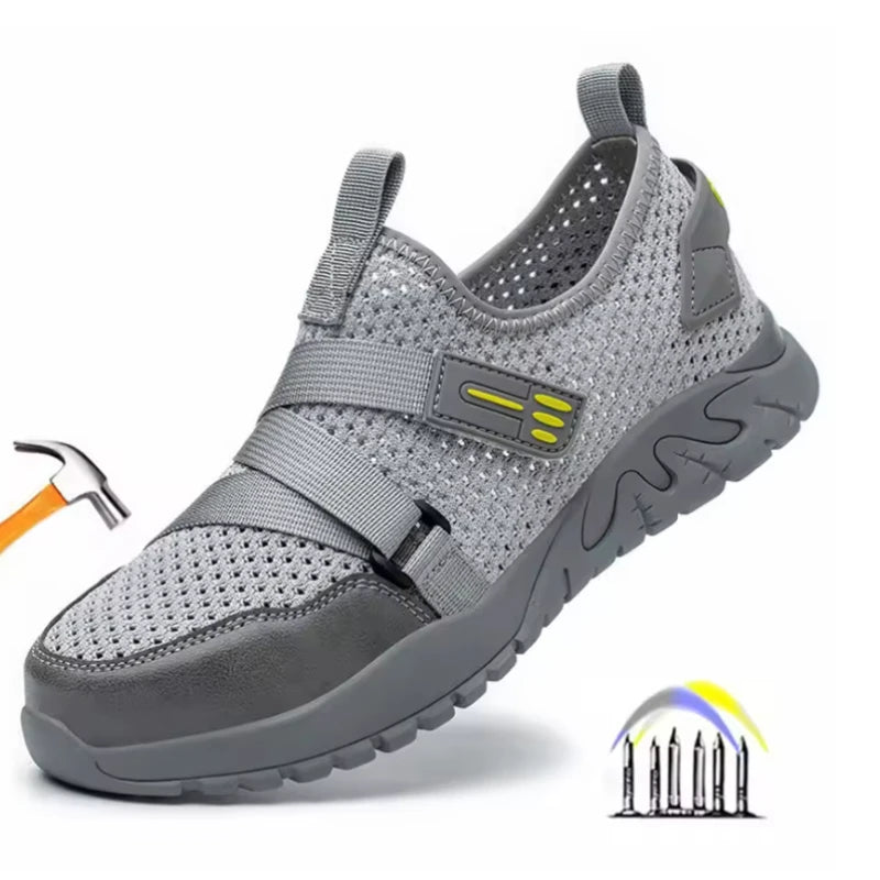 Men's Safety Shoes Anti Smash Anti Puncture Mens Work Shoe Breathable Labor Protection Shoes Wear Resistant Summer Men Shoes