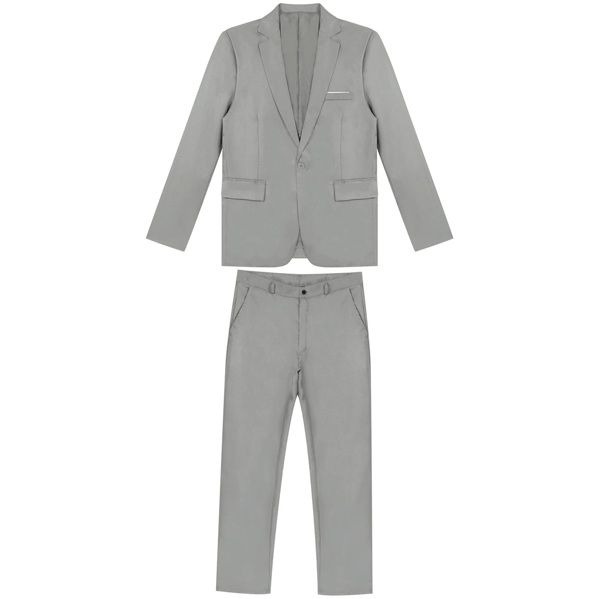 Men Gentleman Suit 2Pcs Formal Uniform Long Sleeve Lapel Blazer Jacket with Pants Office Meetings Business Wedding Party Outfits