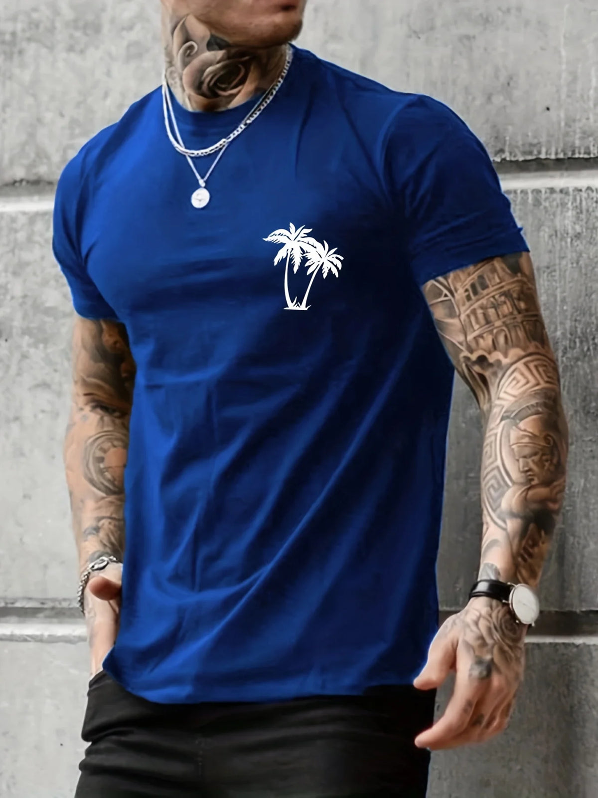 Men's Summer Loose Size 100% Cotton Freedom Graphi Print Casual Slim Fit Round Neck Short Sleeve T-shirt Top