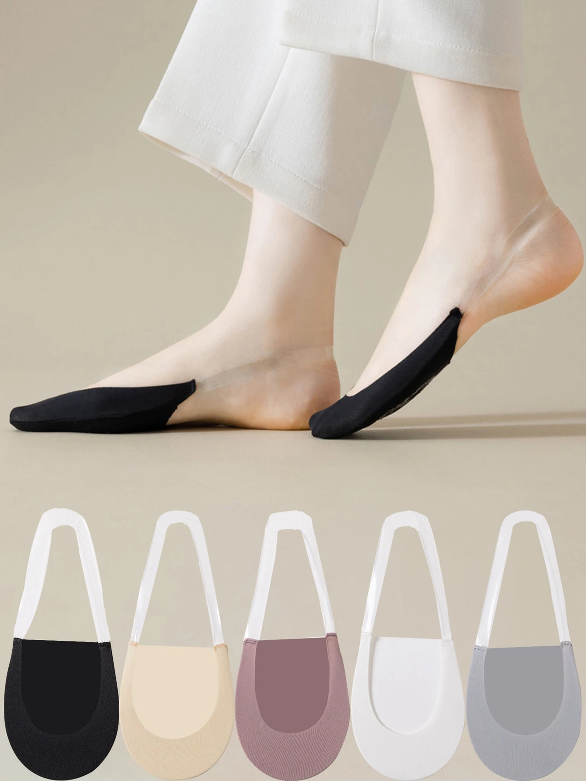 Women's Socks Breathable Invisible Half Feet No Show Low Cut Boat Socks Invisible Ice Skil Suspender Sock Ladies Sokken