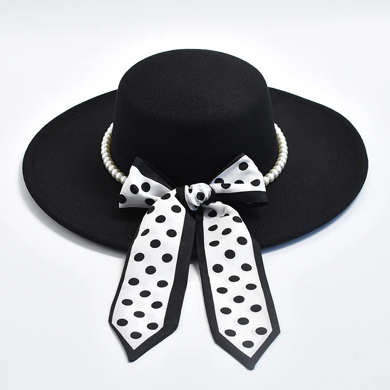Fedora Hats for Women French Style 10CM Wide Brim Derby Top Hat Winter Wedding Felt Jazz Hats Sombreros De Mujer