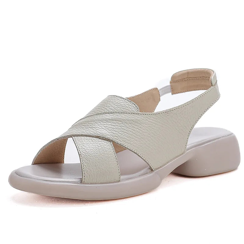 Sandals for Women - 2026 New Design - Top-grain Cowhide Women's Thick-soled Sandals Luxury Sandals Women Designers Ladies Shoes