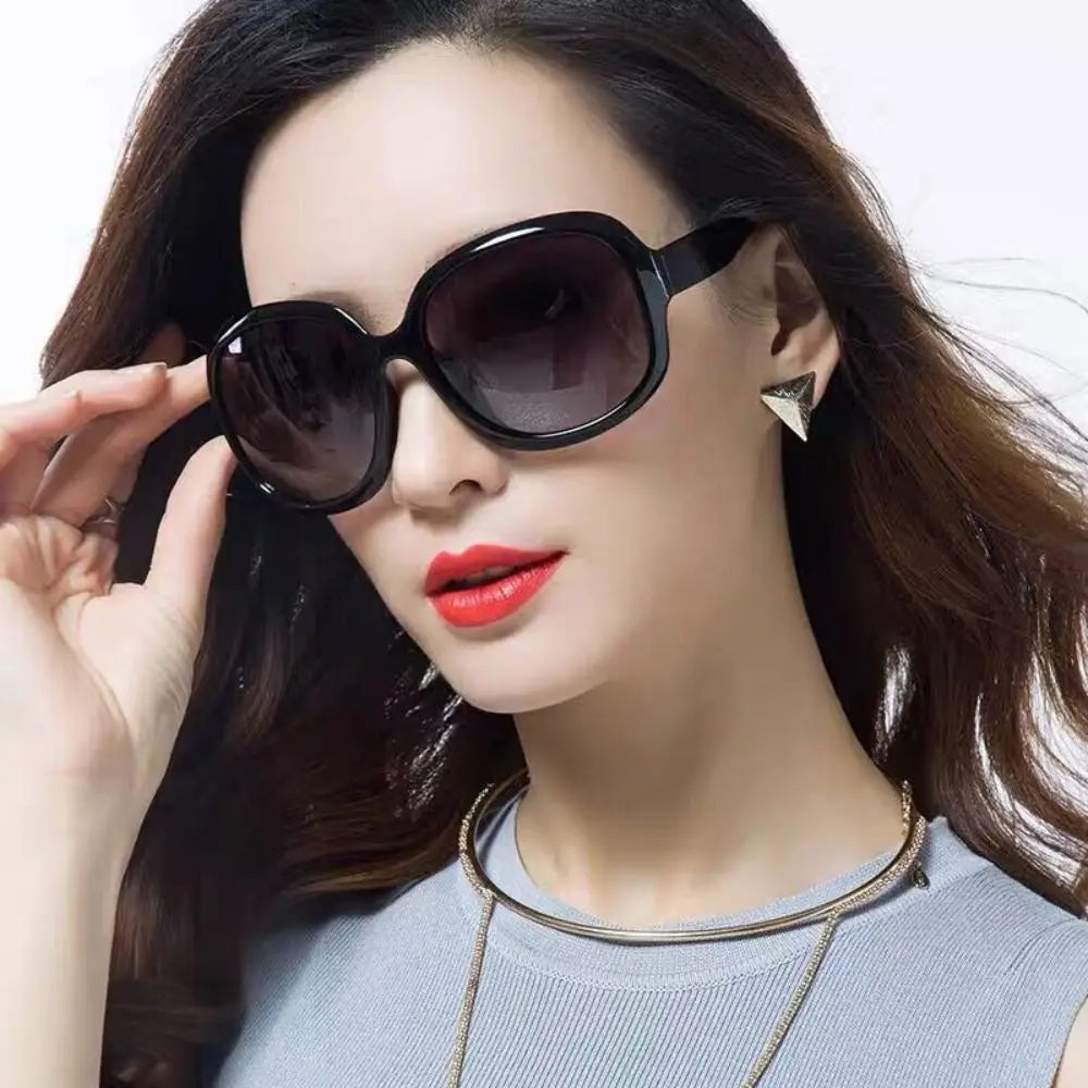 Polarized Sunglasses for Women Men Classic Retro Vintage Oversized Eyewear Fashion Shades Round Faced Driving Glasses