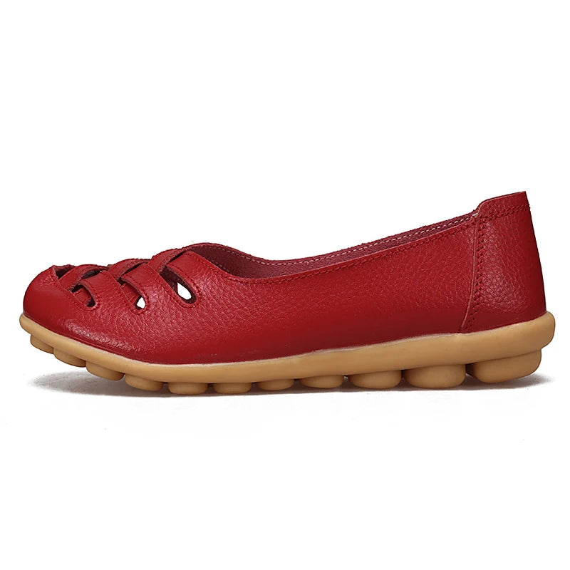 Loafers For Women 2021 Hollow Out New Moccasins Women'S Ballet Flats Pu Leather Female Shoes Woman Loafers Tenis Feminino