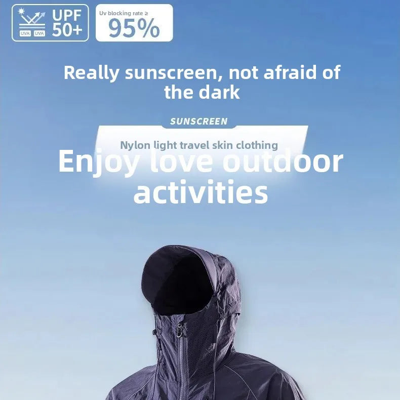 Original Yarn Sun Protection Clothing Ice Silk Outdoor Men's Anti-Uv Skin Shirt Summer Heatstroke Prevention Clothing