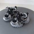 Children Sport Shoes Kids Sneakers Spring Autumn Toddler Shoes Fashion Design Boys Girls Lace-up Casual Shoes Gray Black