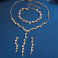 Women's Europ USA Style Jewelry Set, Elega ntTassel Necklace, Earrings & Braceletfor Brides,Trendy Beauty Wedding Ceremonies