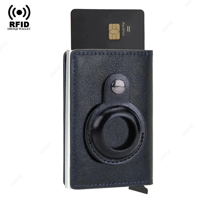 Men Wallet for Airtag Card Holder ID Bank Credit Cardholder Anti-theft Minimalist Metal Wallets Air Tag Male Aluminium Card Case