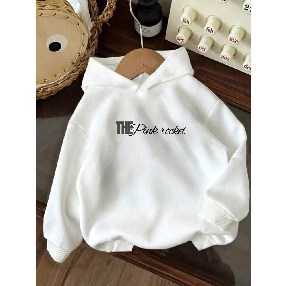 Kids Hoodie Pink Sports Car Print Long Sleeve Pullover Sweatshirt Boys Girls Casual Streetwear Children Hooded Tops