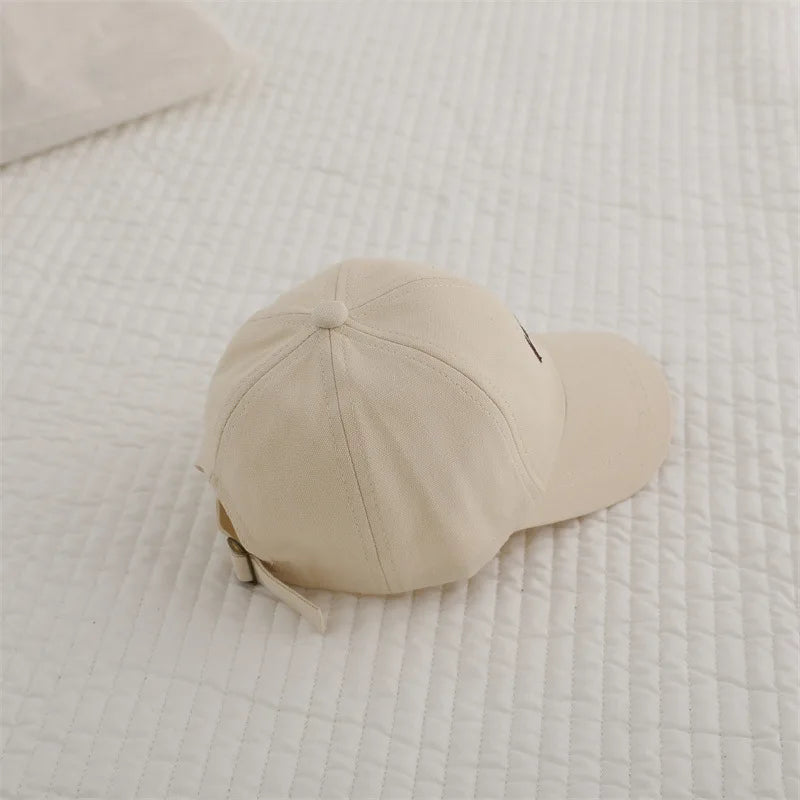 Solid Color Kids Baseball Hat 2-8Year Boys Girls Duck Tongue Hats Cotton Baby Sunscreen Visor Fashion Letter Children Peaked Cap