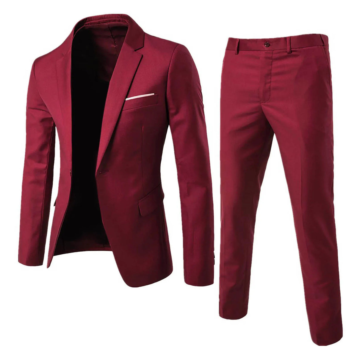 Luxury 2 piece men s wedding suit fashion men s slim solid color business office suit sets large size men pants
