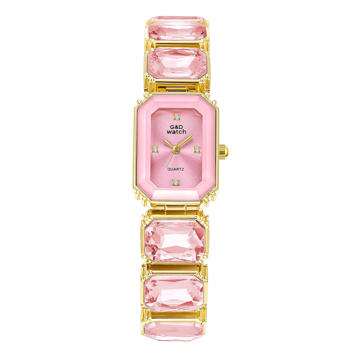 Small Golden Square Dial Quartz Watch for Women Bracelet Watch Luxury Diamond Fashion Women's Watch Relojes Para Damas