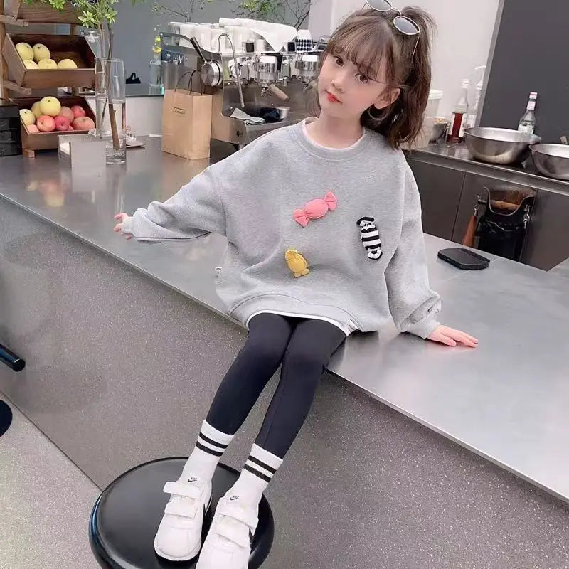 Girls Sweatshirt 2026 New Children Spring Candy Hoodies Kids Autumn Casual Long-sleeved Tops Baby Girl Fashion Clothing Coats