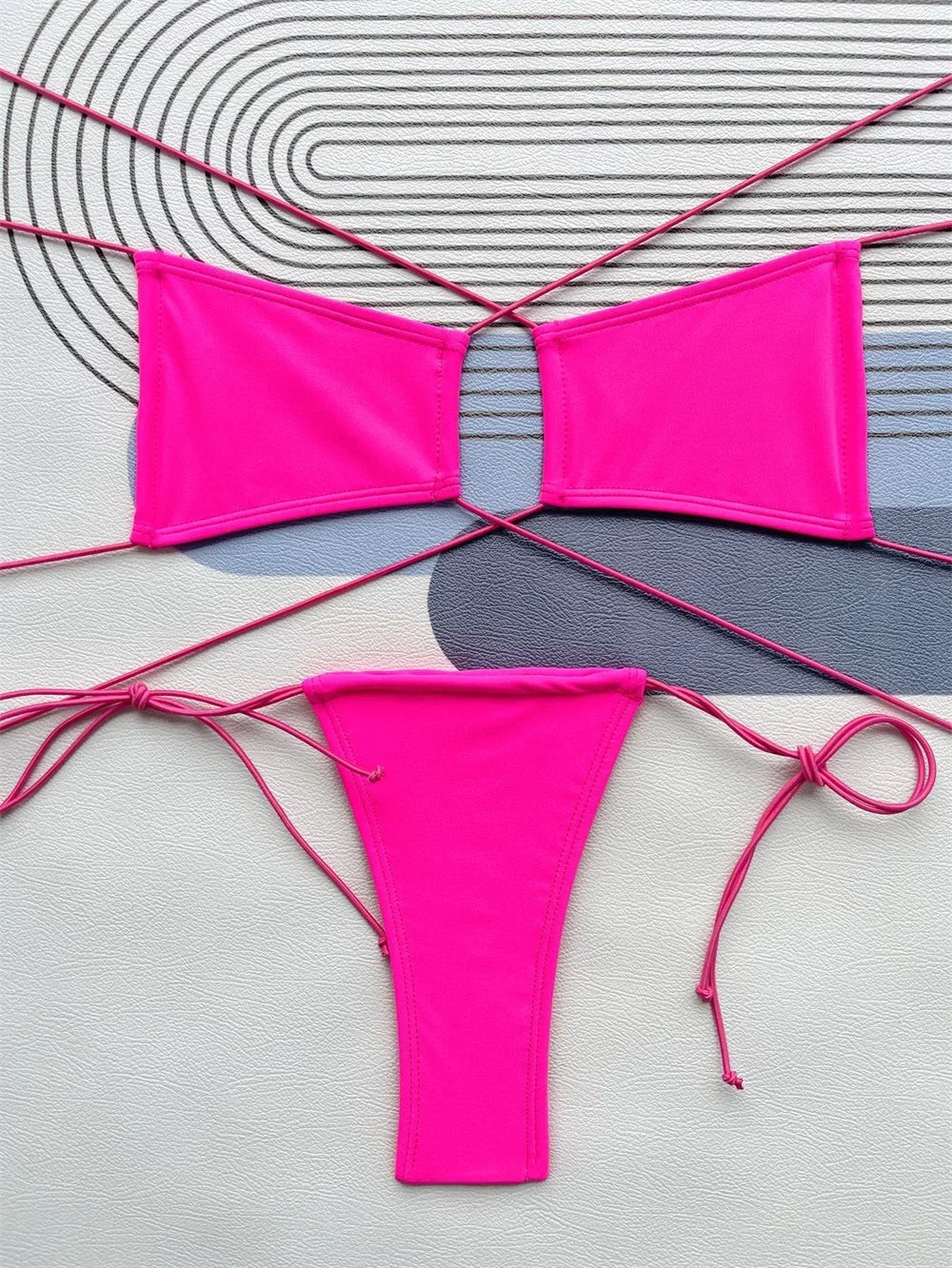 Micro String Extreme Bikini Sexy Backless Y2K Swimsuit Bandage Swimwear Women Two Piece Beach Outfit Bikinis Tangas Bathing Suit