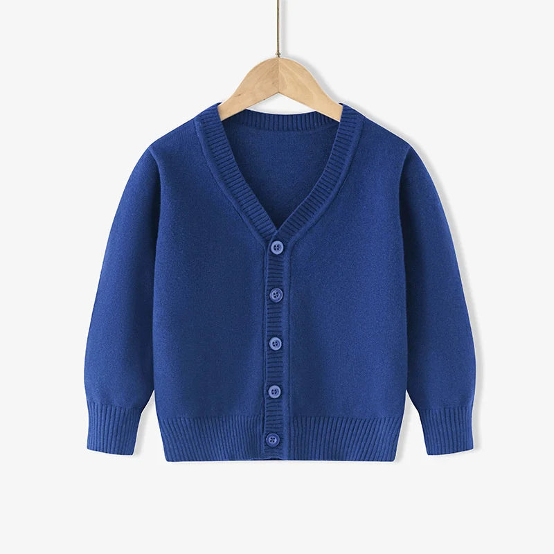 ZOETOPKID Winter Boys Knitted Sweaters Big Kids Clothes 2024 Autumn Children Cotton Pullover Teen Solid Knitwear Coats