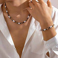 Small Wood and Polymer Clay Beads Chains Necklace and Bracelect Sets for Men Trendy Beaded Accessories on Hand/Neck 2023 Fashion