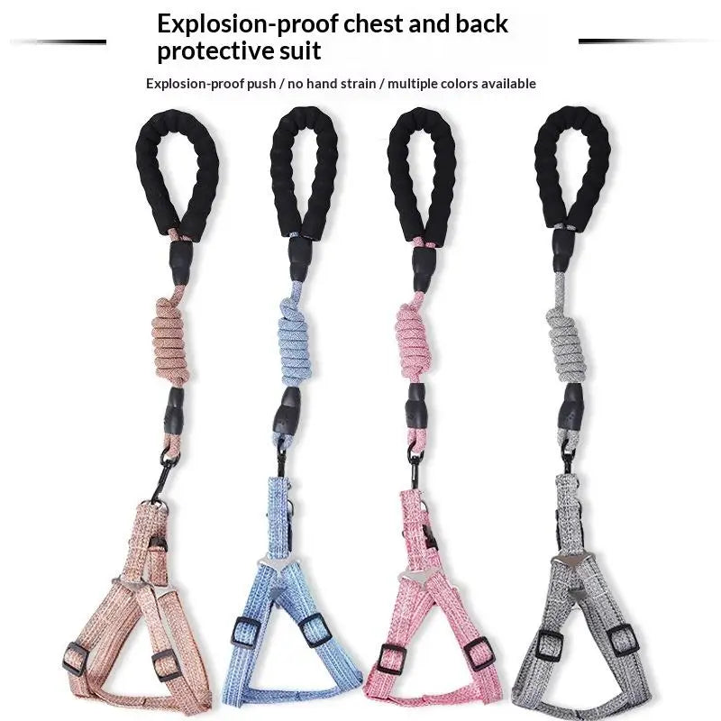 Adjustable Pet Leash Puppy Dog Cat Vest Harness Prevent Breaking Free Pet Harnesses For Dog Walking And Hiking Pet Supplies