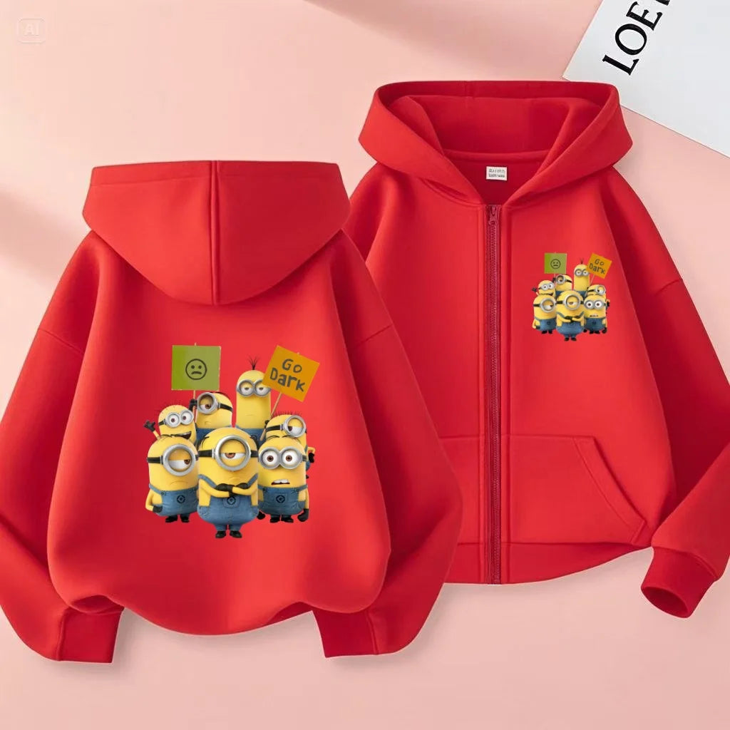 Kids Cardigan Fall Winter Sweatshirt Zipper Style Girl Boy 3-12Yrs Hoodie Popular Anime Print Sports Casual Coat Fashion Clothes