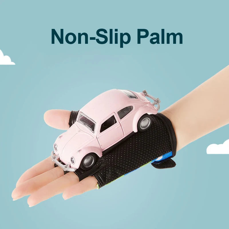 Kids Cycling Gloves for Boys Girls Fingerless Summer Sport Breathable Anti-Slip Skateboarding Camouflage Children Outdoor Gloves