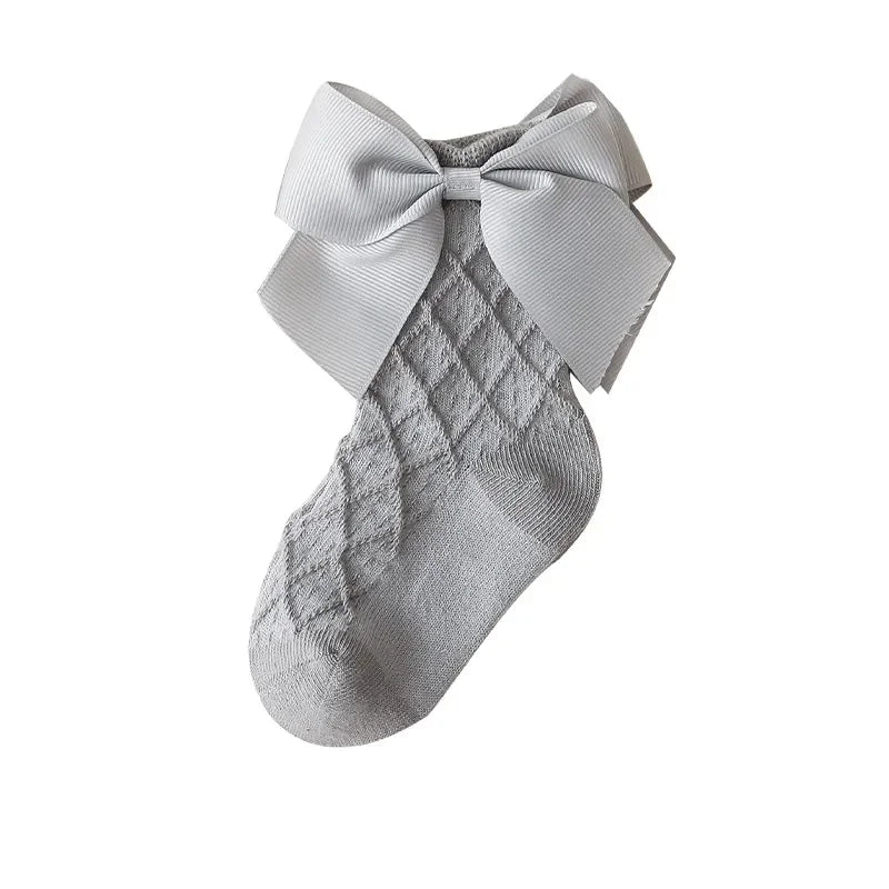 0-6Years Kids Sock For Girls Solid Big Bow Cotton Fashion Soft Princess Children Girl Socks High Quality Spring Autumn