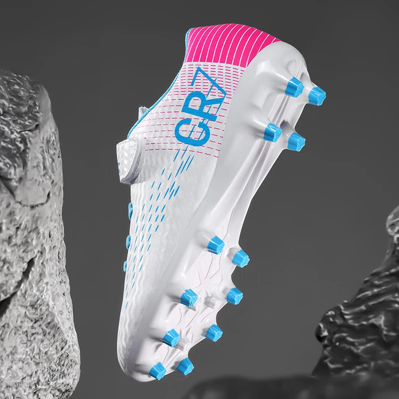Unisex High Top Soccer Shoes Autumn Kids Teenager Turf And Firm Ground Cleats For Amateur Match Daily Football Training Outdoor