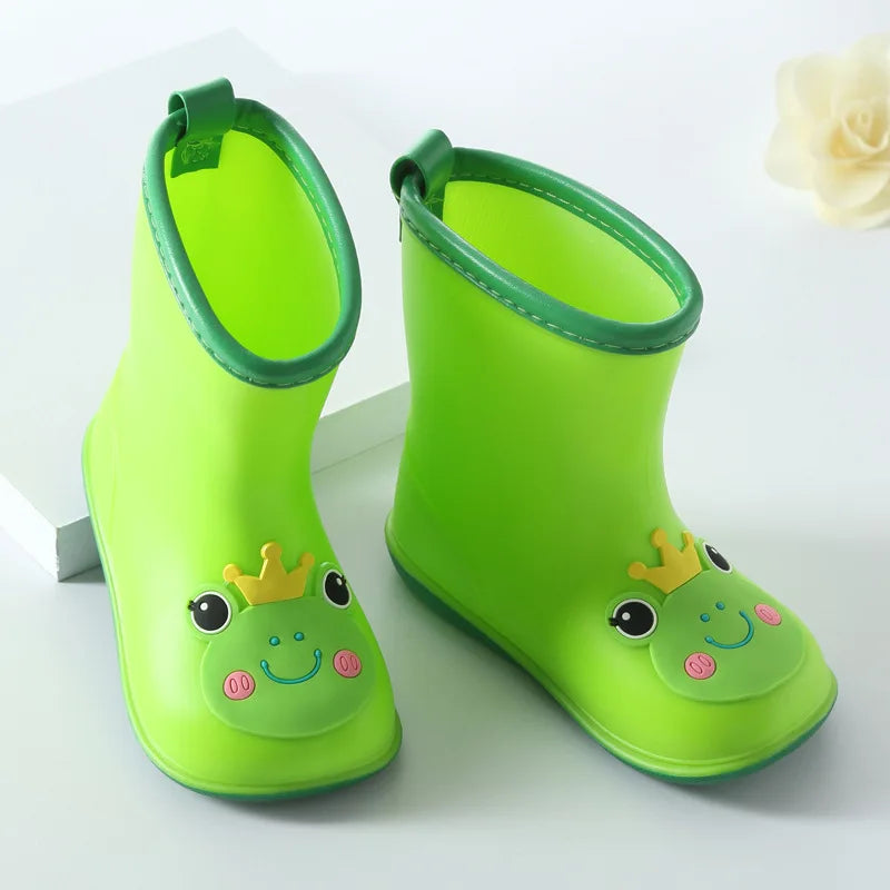 Cartoon children shoes for rain PVC rubber boots kids baby rainboots shoes children's water shoes boys girls rain boots CSH788