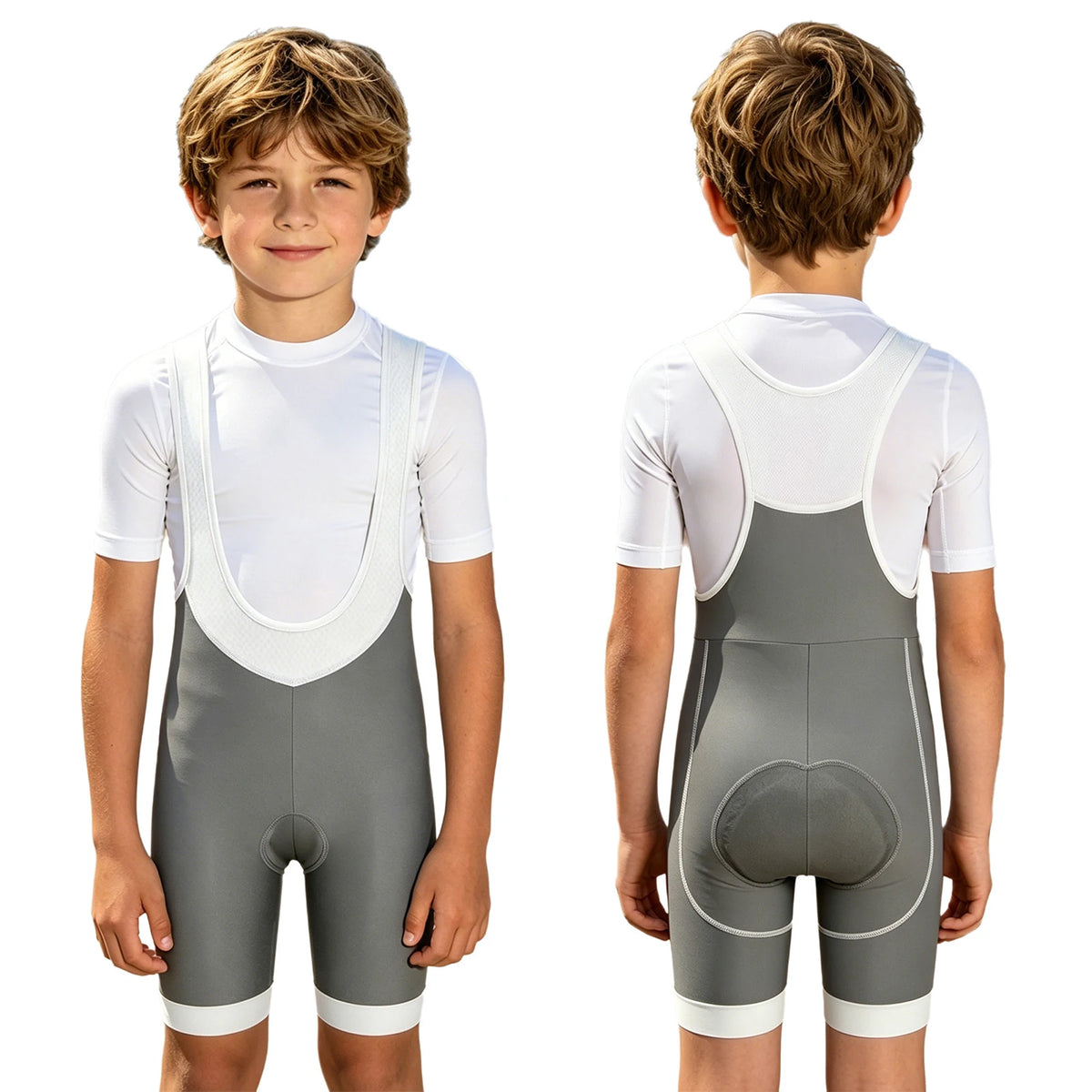 Kids Boys Girls Cycling Bib Shorts Thigh Length Leotard  Sponge Pad Bicycle Clothes for Sports Training Outdoor Wear Bike Ride