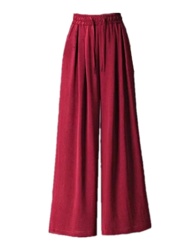 Summer Thin Wide Leg Pants Women's Slimming Trousers Drapey Maxi Skirts Middle-Aged And ly Casual Skirt Pants