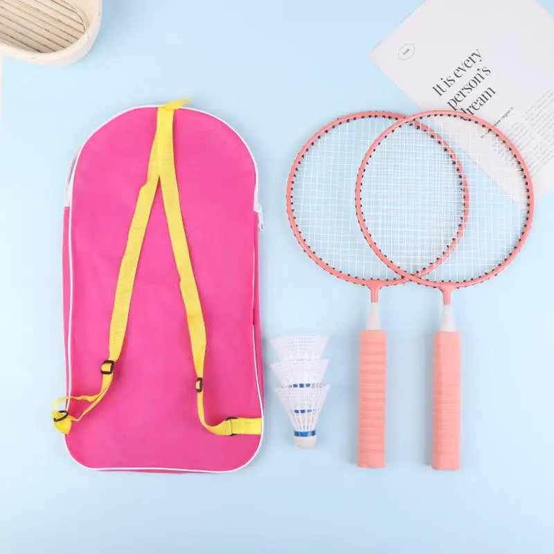 Toy Double Racquet Set Comes With Carrying Backpack Kids Sports Equipment Children Lightweight Badminton Rackets Family Game