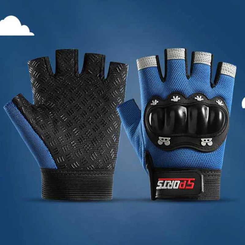 Children's Sports Gloves Cycling Hard-Shell Safety Boy Girl Non-slip Scooter Fall Protection Balance Bike Kids Gloves Ages 5-12