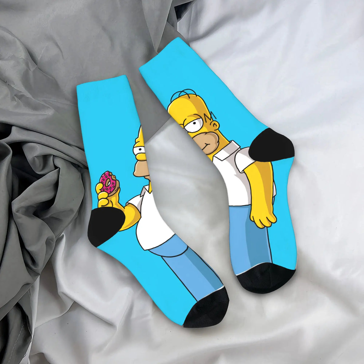 Homer S-Simpsons And Friends Meme Stockings Novelty Socks Unisex Men Breathable Socks Autumn Running Pattern Anti Socks Gift