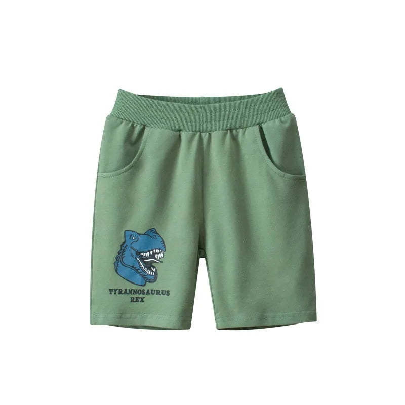2025 Kids Cute Pant Kids Dinosaurs Cartoon Shorts for Boys 100% Cotton Sport Casual Pants 1-9 Years Children Boys Girls