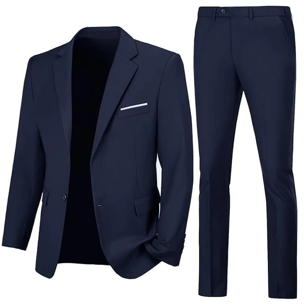 Men Suits Set  2 Pieces Jackets Pants For Wedding Elegant Slim Fit Blazers Formal Outfit Fashion Classic Full 2025 Costume