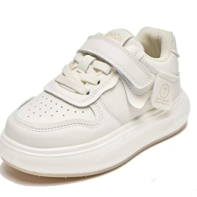 Kids Sports Shoes Spring Autumn Simple Black White Boys Girls Casual Sneakers Thick Sole School Causal Children Basketball Shoes