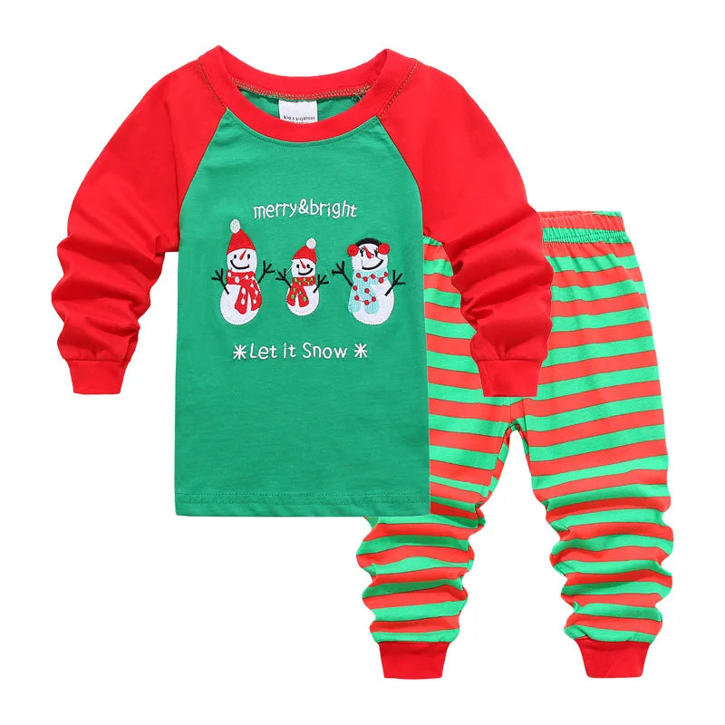 Christmas Pyjamas Sets For Kids Cotton Loungewear Winter Boys Girls Cartoon Cute Long Sleeve Pajamas Children New Year Clothes