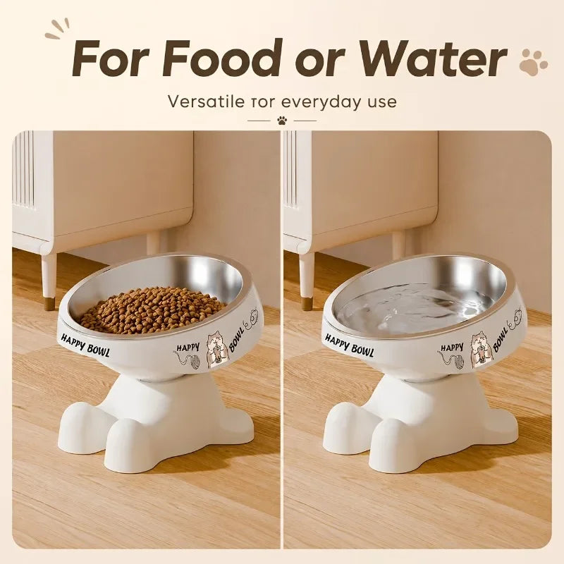 2026 Cute Elevated Pet Feeding Bowl,Elevated Neck Protection Anti-Slip Pet Bowl, Suitable for Medium And Small Dogs Cat Drinking