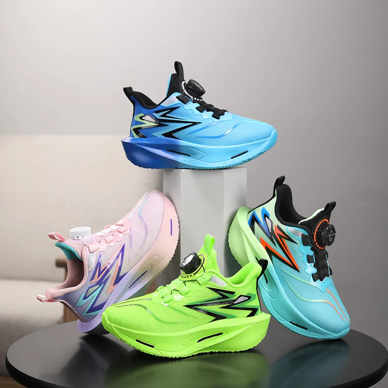 Kids Fashion Running Shoes Casual Sports Shoes for Children Lightweight Breathable Gym Trainers Boys Girls Thick-bottom Sneakers